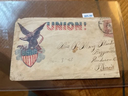 Union Civil War envelope. Great three color printing.