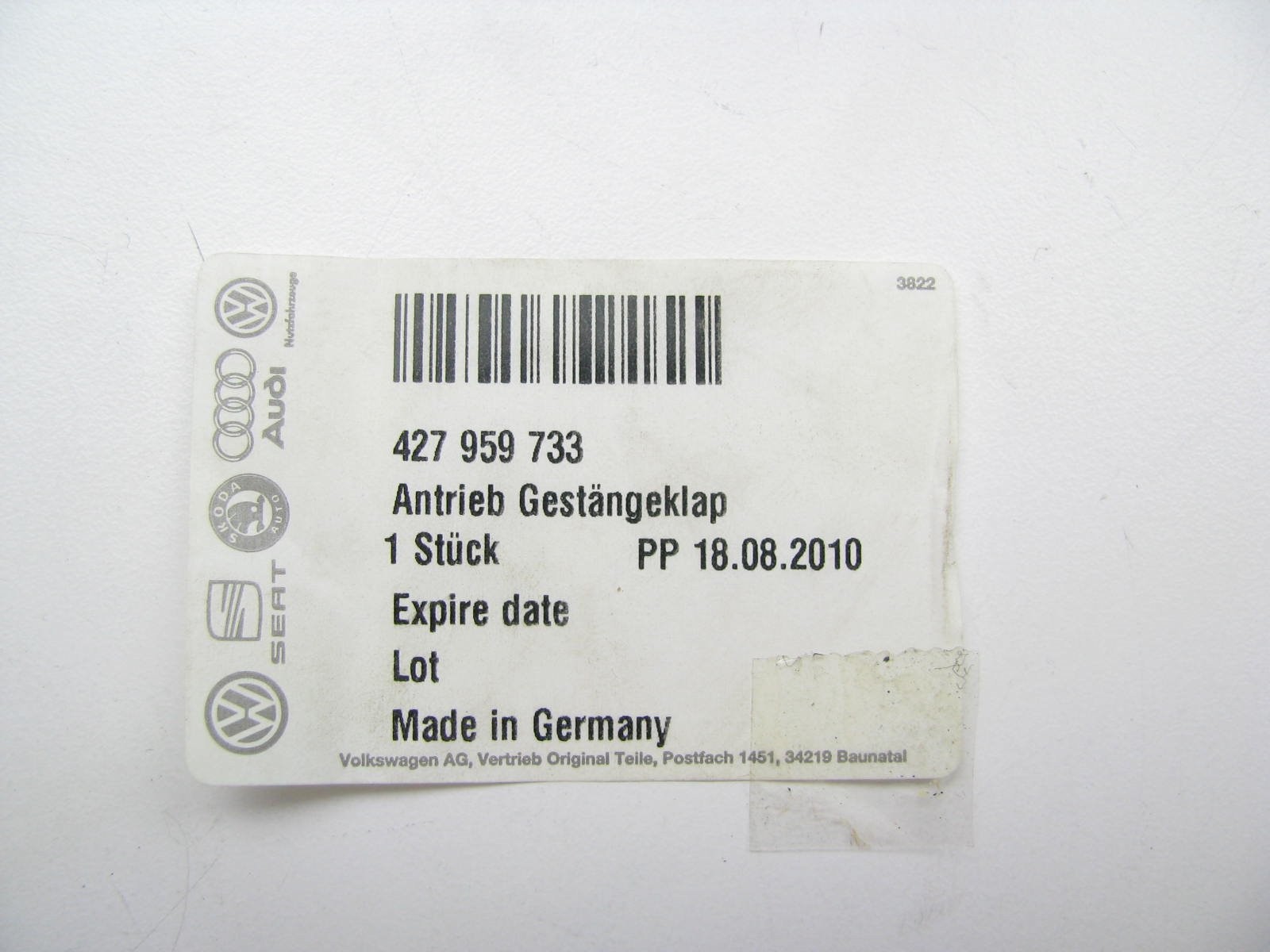NEW - OEM Right Side Convertible Top Motor For 2014-15 Audi R8 427959733