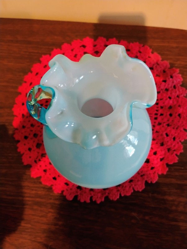 Very Rare And Beautiful Victorian Blue OpalEscent Glass