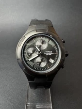 Timex Men Black Dial Date Chronograph  39mm Quartz Analog Watch New Battery 