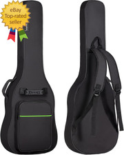 Electric Guitar Bag Gig Bag Case 0.3In Thick Padding Backpack Soft Green CY0293
