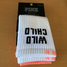 NWT Victoria's Secret PINK Crew Socks - 2 pair set