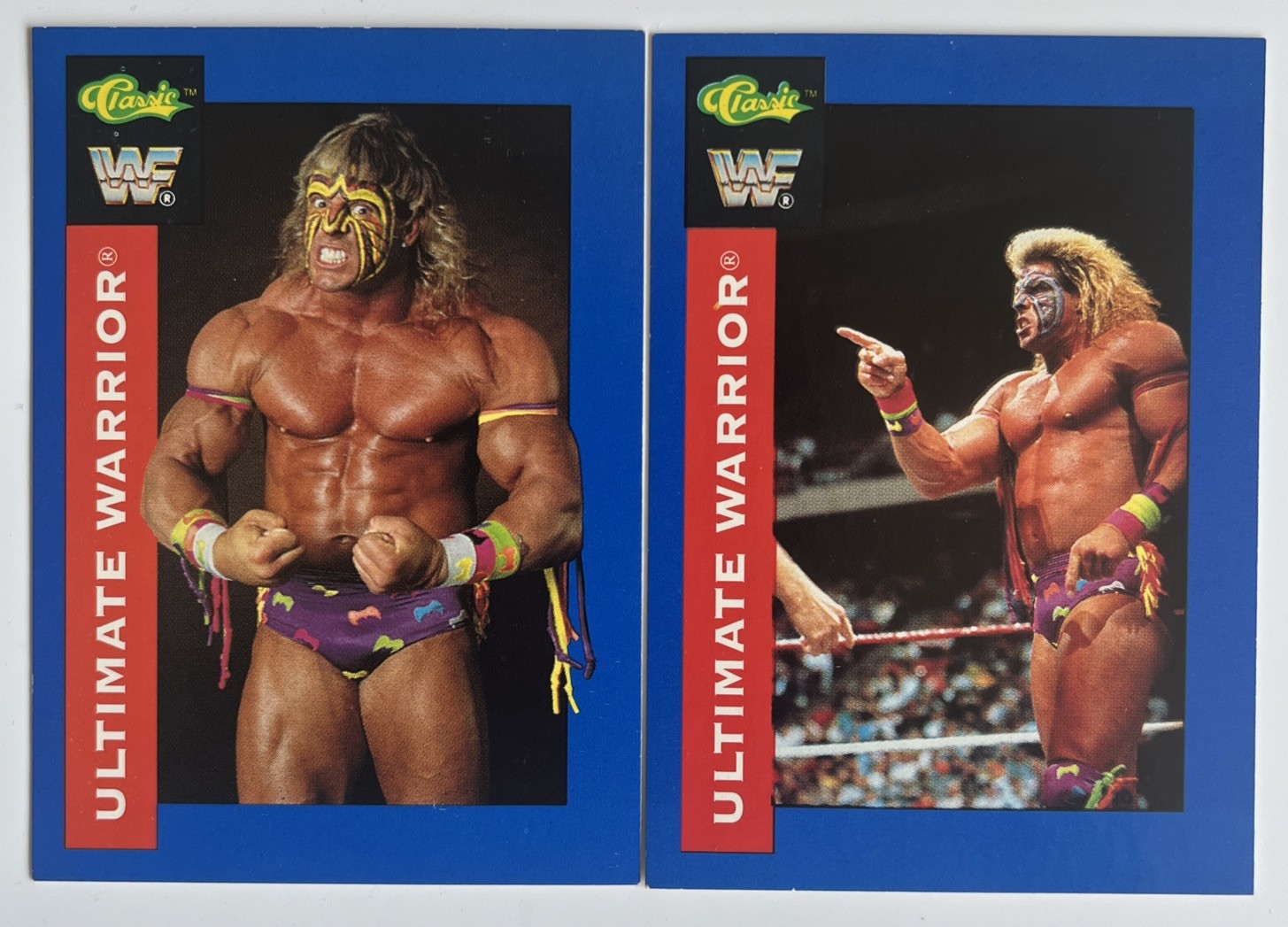(2) Ultimate Warrior 1991 Classic WWF Superstars #124 + #70