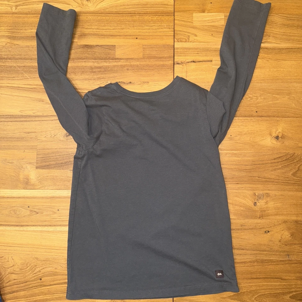Top de manga larga con temática de unicornio Tea Collection para niñas talla 7 gris oscuro Foto 4 de 4