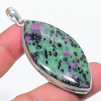 Ruby Zoisite Gemstone Pendant Handmade Thanksgiving Gift Jewelry 2.7'' FP 2521
