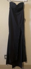 Lulus Black Strapless Lace Maxi Gown Dress Sweetheart Neckline Formal