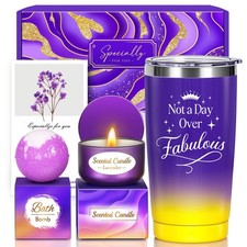 Christmas Birthday Gifts Set for Women Purple Self Care Spa Gift Basket Set