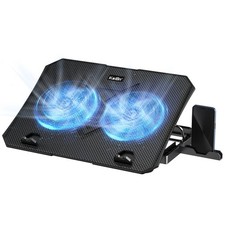 KeiBn Laptop Cooling Pad, Gaming Cooler 2 Fans for 10-15.6 Inch Blue