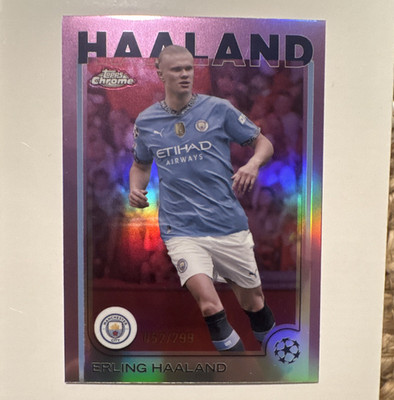 Topps 2024 Chrome Erling Haaland #9 Manchester City UCL Ultra Violet 052/299