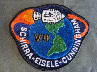 VINTAGE APOLLO 7 Mission Patch  1968  Schirra   Eisele  Cunningham     A4
