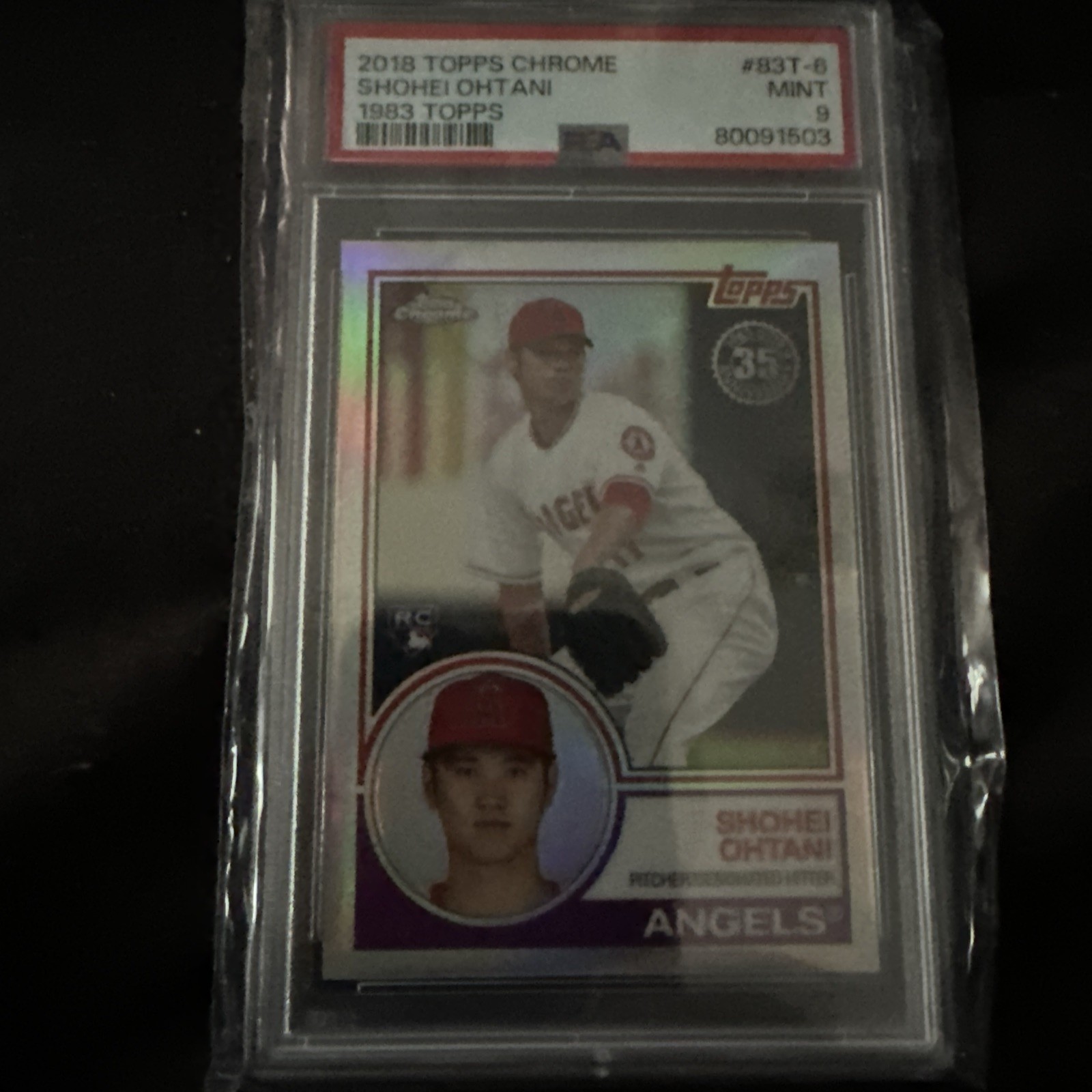 2018 Topps Chrome #83T-6 Shohei Ohtani 1983 Topps PSA 9 Mint