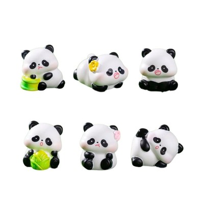 Resin Pandas Figurines Mini Pandas Statue Micros Landscape Ornament Toy Gift