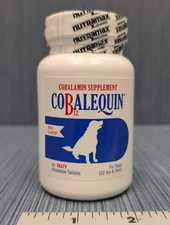 45 x Tasty Chewable Tablets ~ Cobalamin Supplement CoBalequin B12 Dogs 22lb & Up