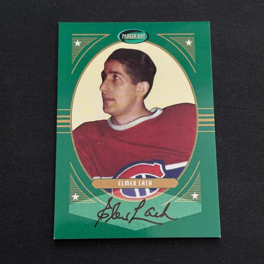 01-02 PARKHURST AUTOGRAPH AUTO #PA-08 ELMER LACH CANADIENS *70092