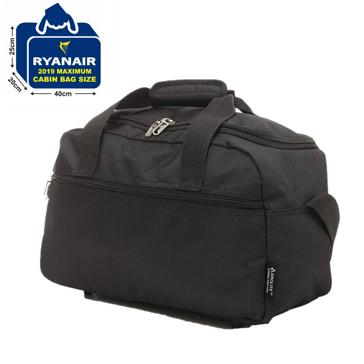 Aerolite Ryanair 40x20x25 Maximum Size Holdall Cabin Luggage Flight Bag