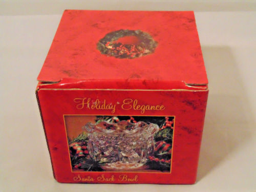Christmas Santa Sack Bowl Fine Lead Crystal Holiday Elegance Table Decoration - Picture 3 of 6