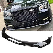 For Chrysler 300 2005-2020 Front Bumper Lip Splitter Spoiler Chin Kit Gloss Blk