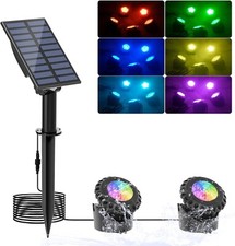 2 in 1 LED Solar Pond Lights Underwater Outdoor Garden Pool Light Fountain Light