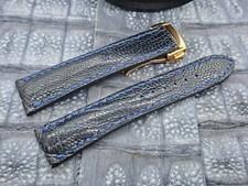21mm/18mm Ostrich Leg Leather Watch Band Vintage Exotic Leather