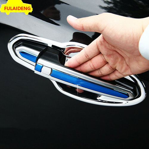 12P For Cadillac XT5 2016-2025 Blue Glossy Outside Door Handle Sticker Covers - Picture 3 of 5