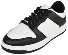 Top Moda Women Fashion Sneakers Two Tone Lace Up Sporty Dunk MONTANA Black White