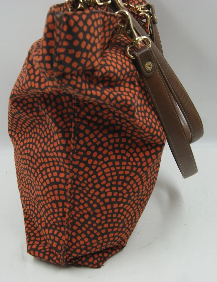 Bolsa tote feminina J. MCLaughlin laranja preta bolsos internos bolsa de ombro magnética - Imagem 3 de 4