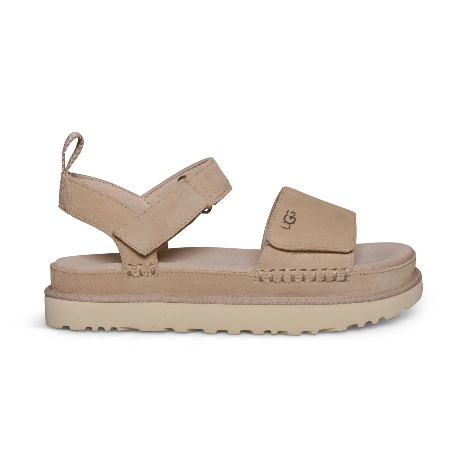 SANDALI DA DONNA UGG GOLDENS DRIFTWOOD IN PELLE PLATEAU CINTURINO TAGLIA US 11 NUOVI