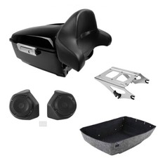 King Trunk Backrest Pad Speakers Mount Rack Fit For Harley Touring Glide 14-2026