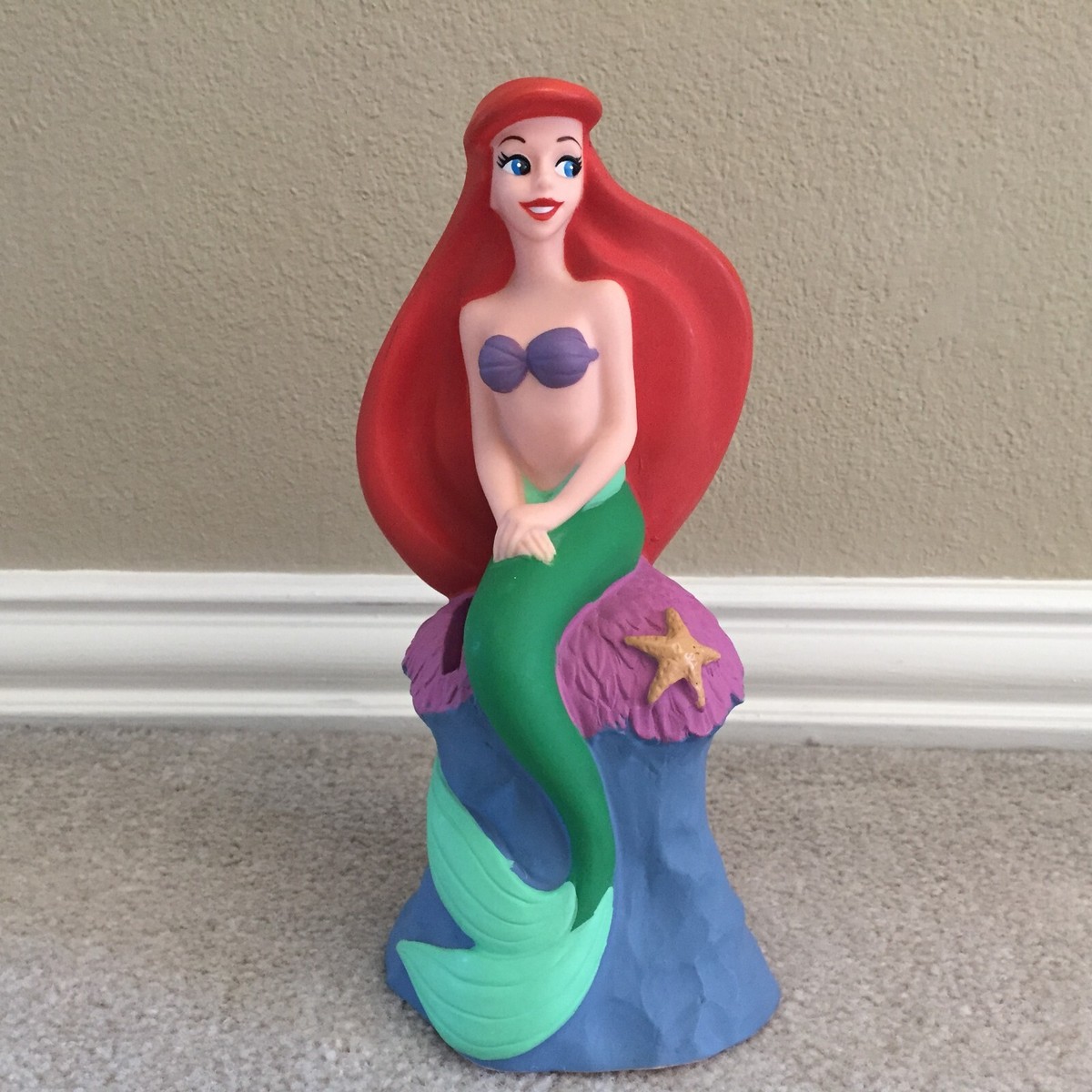 Disney Little Mermaid VINTAGE Coin Piggy Bank Ariel Figure