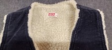 Levi's Cord Vest Small NAVY BLUE BIKER Men's 1980s CORDUROY OUTDOORS