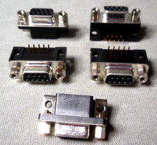 DB9 Female Connector Gold Pins RS232 D-SUB Serial 9 Pin Right Angle PCB Mount 5x