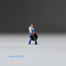 1/87 Carry Tire Man Miniature Scene Props Figures Model For Cars Vehicles Toys
