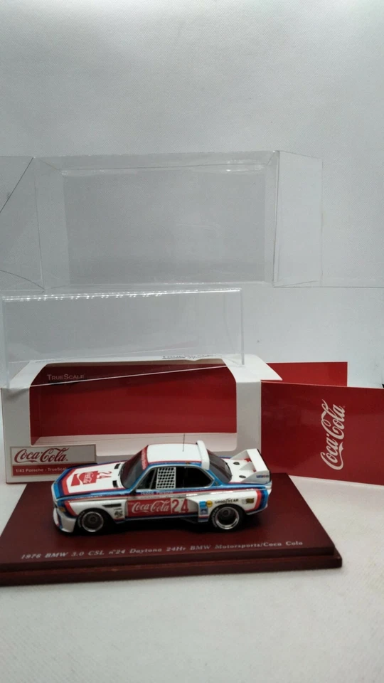 TRUE SCALE MINIATURES 1976 BMW 3.0 CSL N°24 DAYTONA 24h "Coca Cola" SCALA 1:43 - Immagine 2 di 4