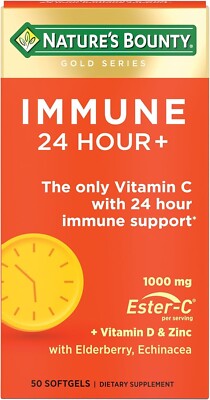 Nature's Bounty Immune 24 Hour +, The only Vitamin C with 24 Hour Immune Support