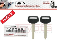 2 Genuine Toyota Master Key Blank 4Runner Hilux Pickup L/Cruiser 90999-00212