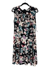 Wisp Sleeveless Floral Dress Womens 14 Black Multi Wedding Party Fairygoth NEW