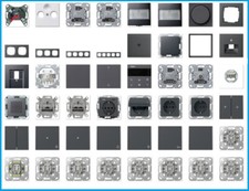Gira System 55/E2 Anthrazit Steckdose, Schalter, Taster, Wippe & Rahmen Auswahl