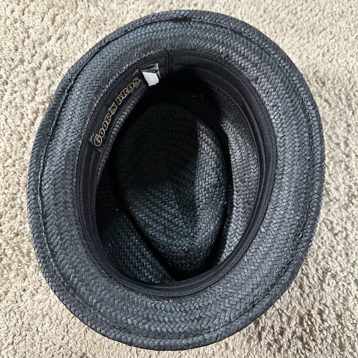 NWT Goorin Bros. Welfleet Black Panama Hat Size Medium 57CM Panther Flex Bucket Hat – Village Hat Shop main image 2