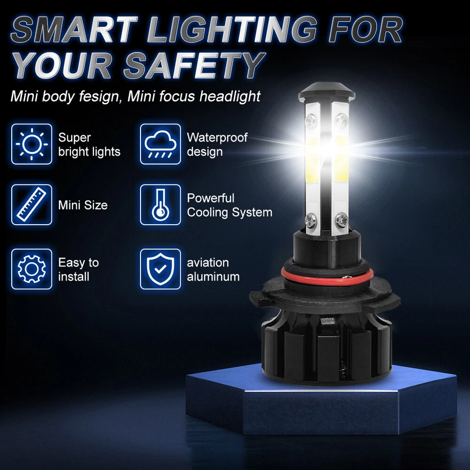 For Ford Expedition 2015-2017 w/o projector -4x 6000K LED Headlight Hi/Low Bulbs - Image 3 of 4