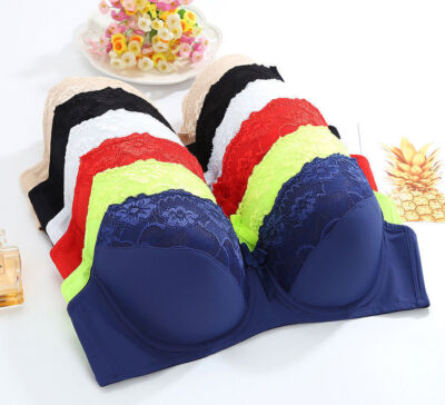 Push-Up-gepolsterter BH 75-100 B-E Spitzen-BH mit Blumenmuster, trägerloser BH