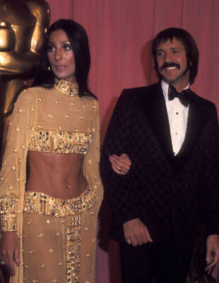 Singer Cher and singer Sonny Bono at the 45th academy Awards - 1973 Old Photo