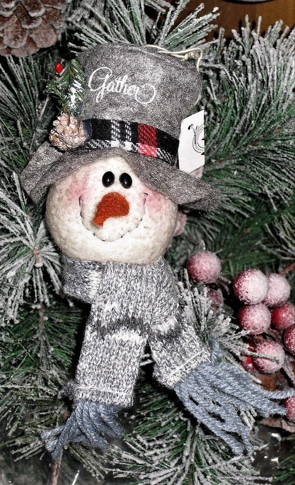 ADORNO CABEZA MUÑECO DE NIEVE COLECCIÓN NAVIDAD cl Foto 3 de 3