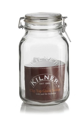 Kilner 25513 Clear 2 lit. Capacity Square Clip Top Jar with Lid (Pack of 6)