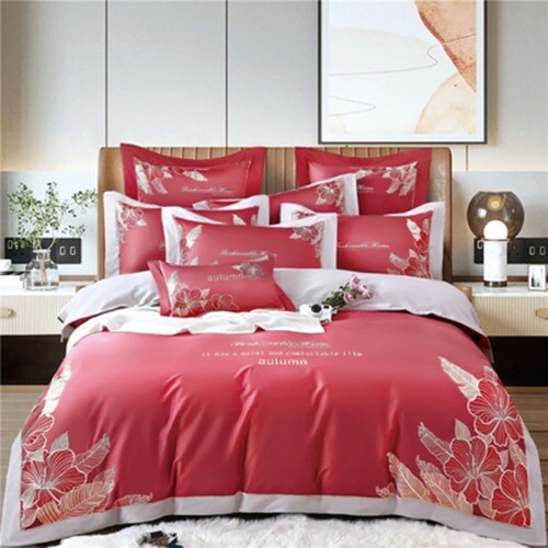 Luxury 140 T Count Long Staple Cotton 100% 4Pc DuvetCover Flat Sheet Pillowcase