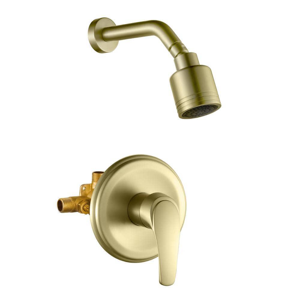 Boger Single Handle 1-Spray Shower Faucet in Brushed Gold (Valve Included)