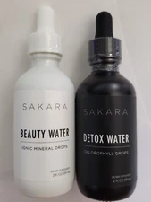 Sakara Beauty + Detox Water Drops Duo - 2 X 2 fl oz  IonicMinerals & Chlorophyll