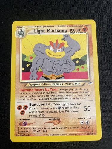 Pokémon TCG Light Machamp Neo Destiny 25 Regular Unlimited Rare