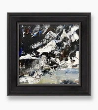 Hebrides Wild Ocean Wave Textured Moody Seascape UK Coastal Abstract Art Framed