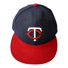 Minnesota Twins New Era 59FIFTY Fitted Hat 7 1/8 MLB Cap Navy Red On Field