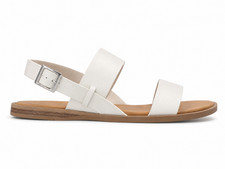 Journee Collection Lavine Adjustable Ankle Buckle Flat Sandal White 9W